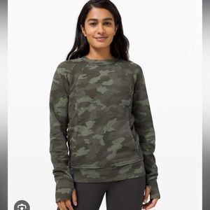 Lululemon Scuba Crew- Heritage 365 Camo Green Twill Multi
